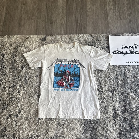 Vintage 90's Metallica Rock Subic Bay Philippines Tour BOOT White T-Shirt GRAIL - Picture 1 of 16